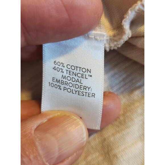 Pure J Jill Womens 3X Cream Colored Banded Embroidered Tee Cap Sleeve Top Shirt - Picture 5 of 8